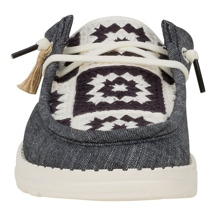 Women Wendy Slip Cottage Crochet - Black/Multi | HEYDUDE