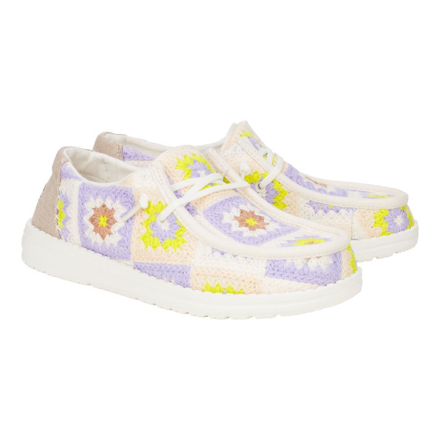Women Wendy Cottage Crochet - Egret/Lavender/Multi | HEYDUDE