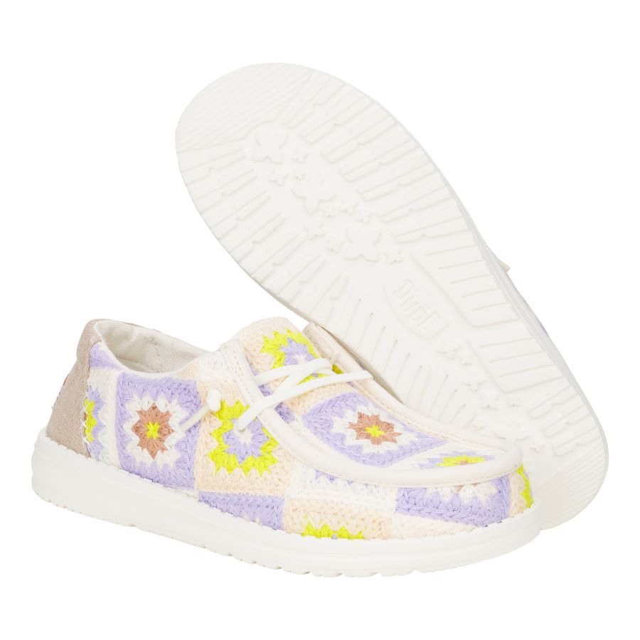 Women Wendy Cottage Crochet - Egret/Lavender/Multi | HEYDUDE