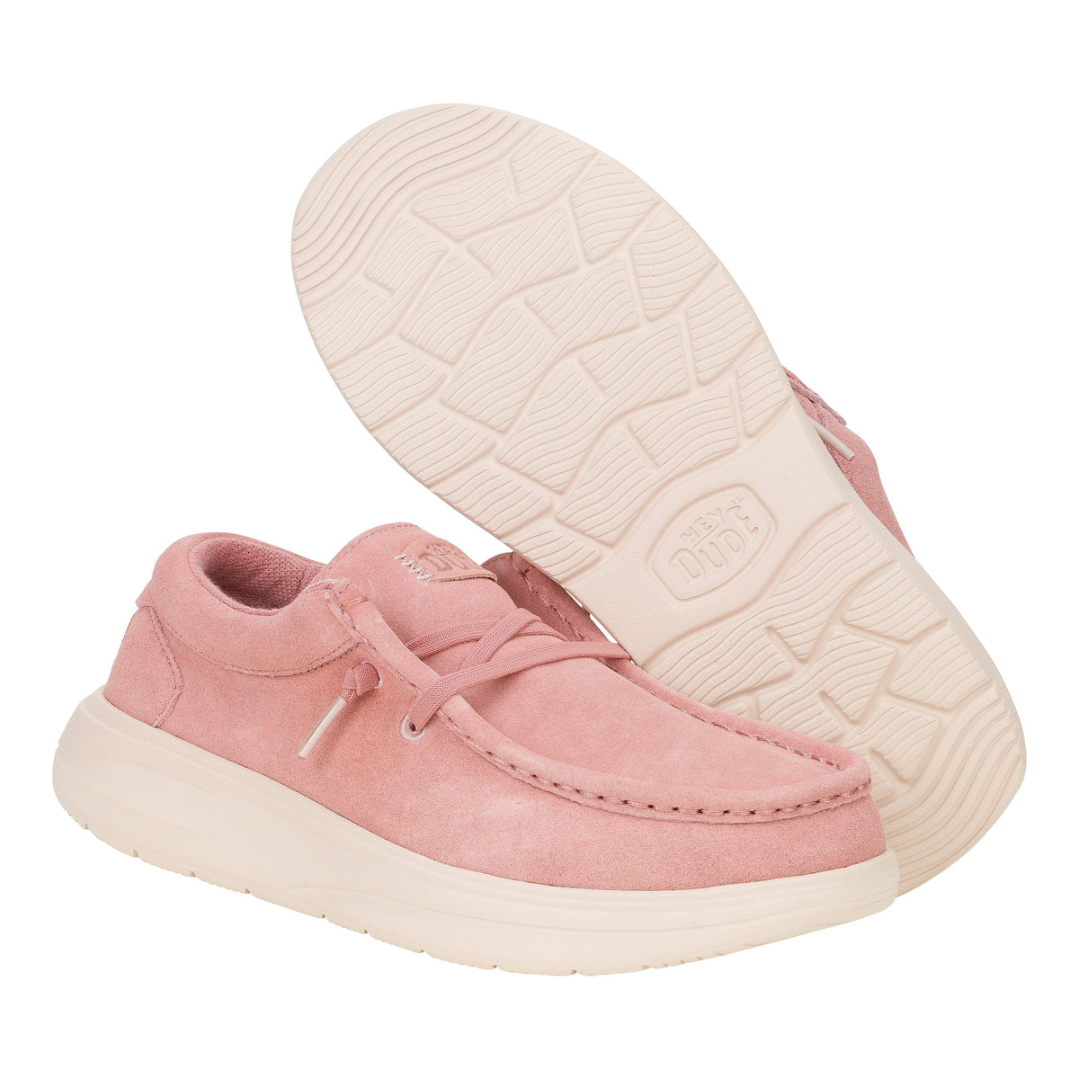 Women Wendy Comf Suede - Rose Pink/Whisper Pink | HEYDUDE