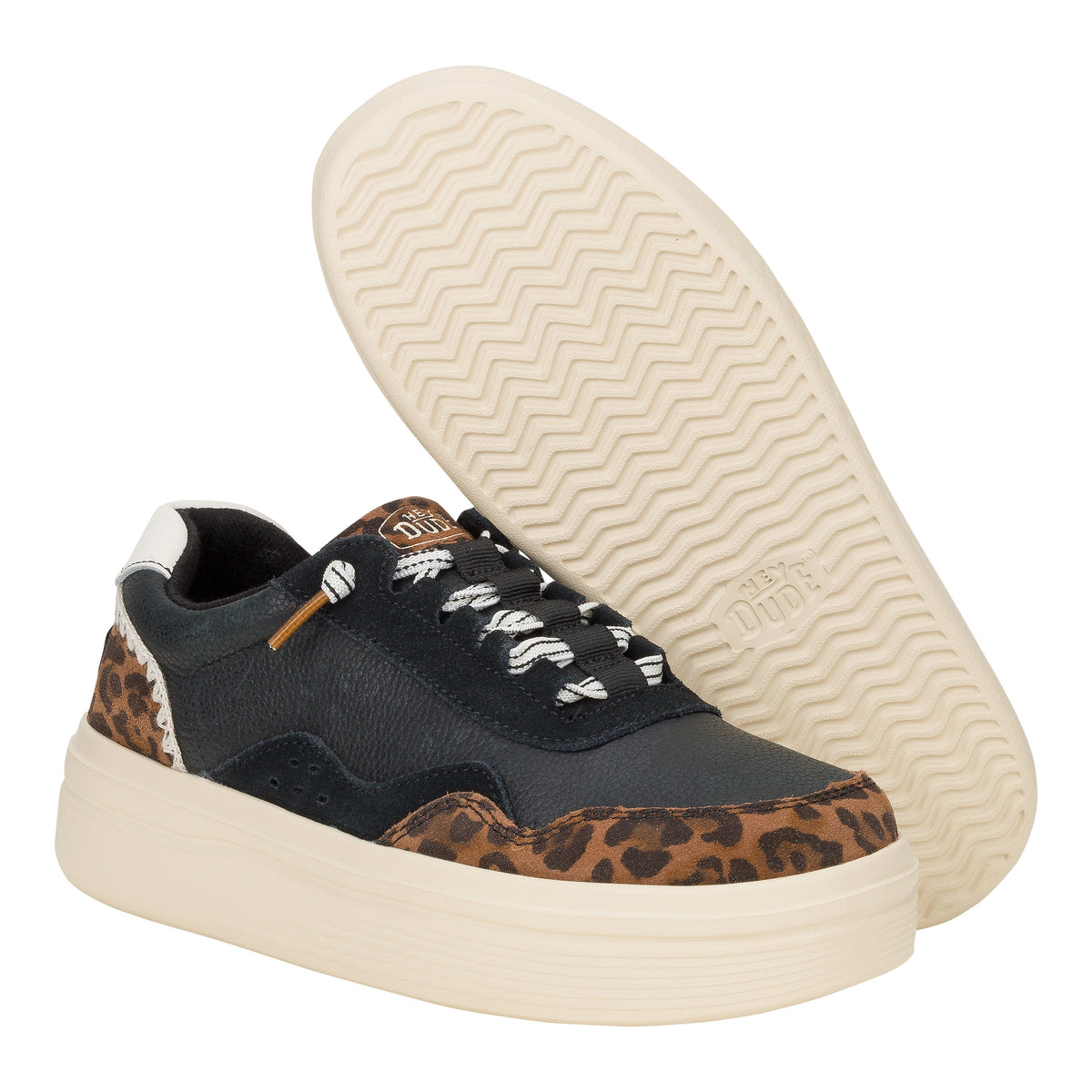 Women Hudson Lift Luxe - Black/Leopard | HEYDUDE