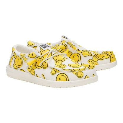 Men Wally SMILEYWORLD® - Smiley White/Yellow | HEYDUDE