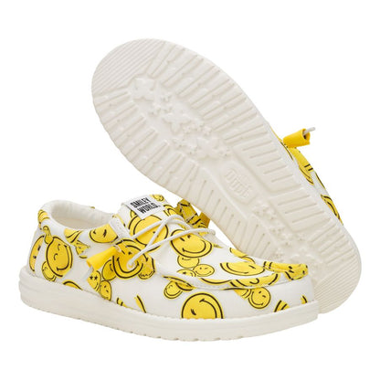 Men Wally SMILEYWORLD® - Smiley White/Yellow | HEYDUDE