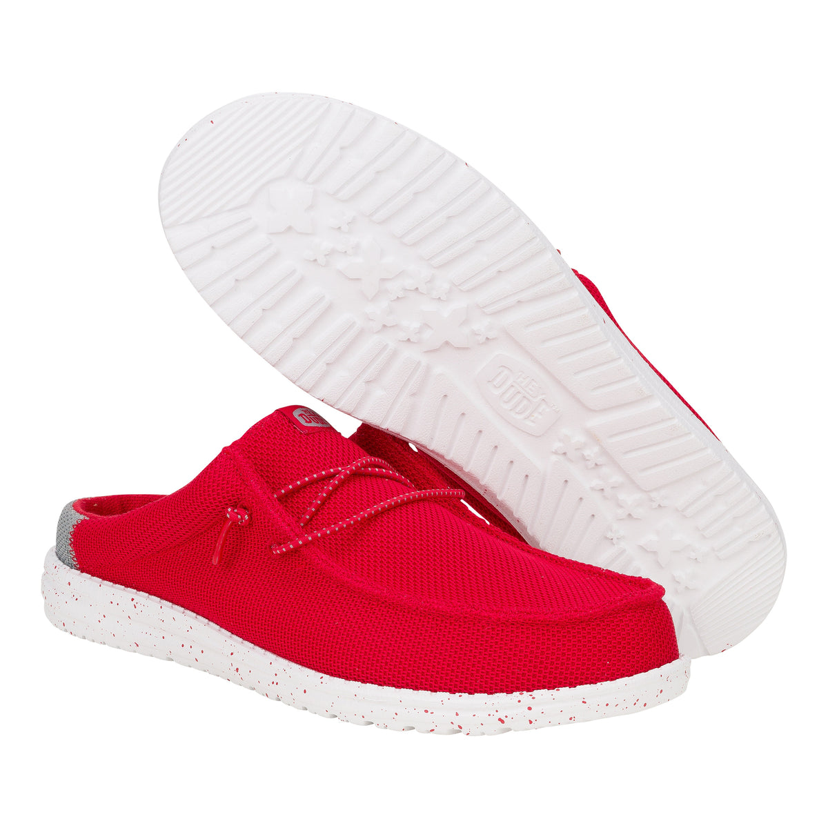 Men Wally Slip Varsity - Red/Grey | HEYDUDE
