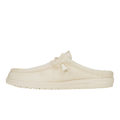 Men Wally Slip Stretch Canvas - Bone White | HEYDUDE