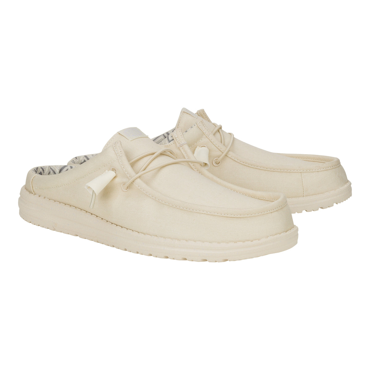 Men Wally Slip Stretch Canvas - Bone White | HEYDUDE