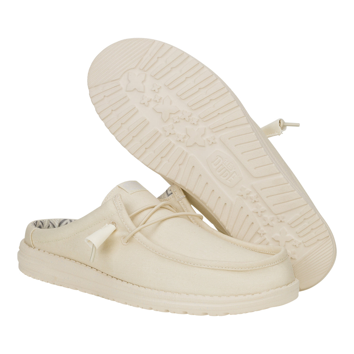 Men Wally Slip Stretch Canvas - Bone White | HEYDUDE