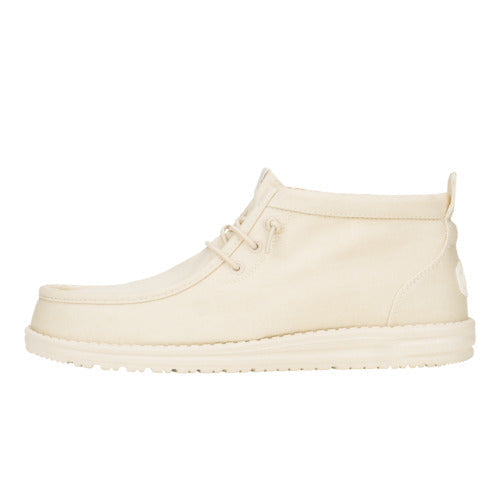 Men Wally Mid Stretch Canvas - Bone White | HEYDUDE