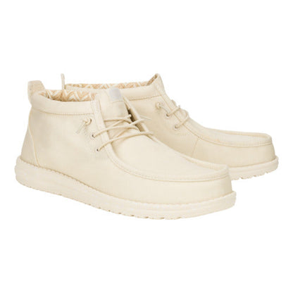 Men Wally Mid Stretch Canvas - Bone White | HEYDUDE