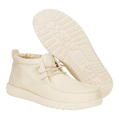 Men Wally Mid Stretch Canvas - Bone White | HEYDUDE