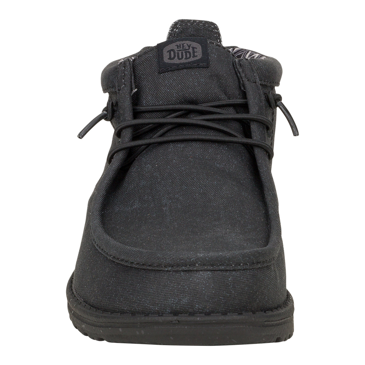 Men Wally Mid Stretch Canvas - Black/Black | HEYDUDE
