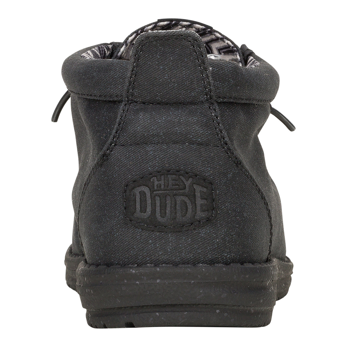 Men Wally Mid Stretch Canvas - Black/Black | HEYDUDE