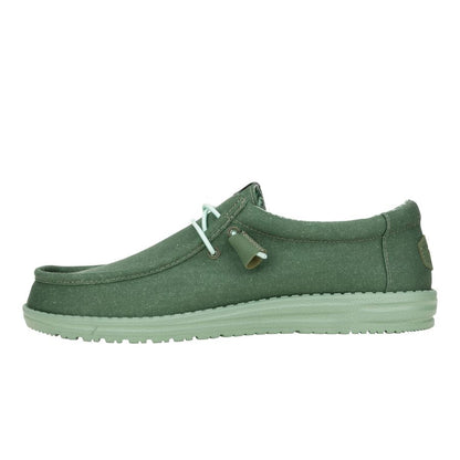 Men Wally Stretch Canvas - Duck Green/Iceberg Green | HEYDUDE