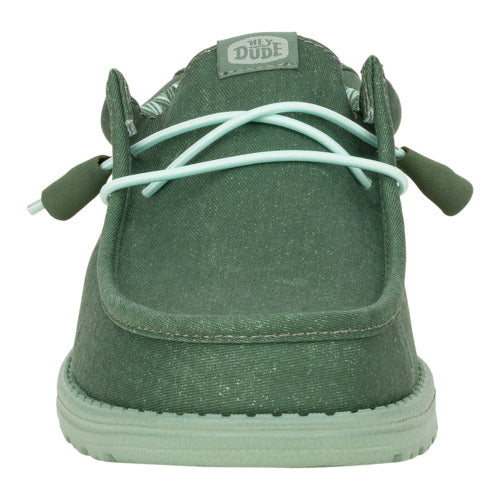 Men Wally Stretch Canvas - Duck Green/Iceberg Green | HEYDUDE