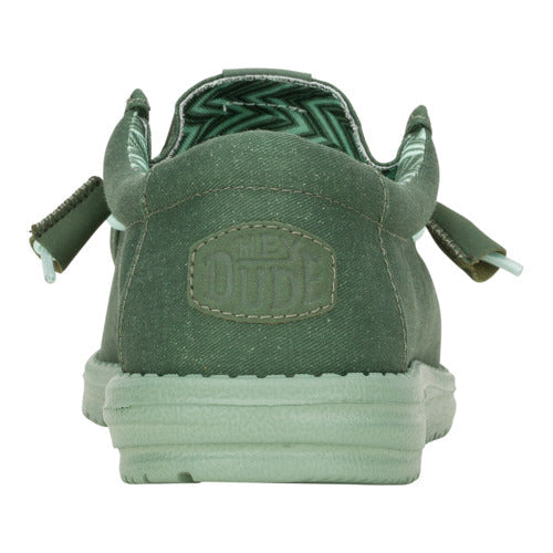 Men Wally Stretch Canvas - Duck Green/Iceberg Green | HEYDUDE