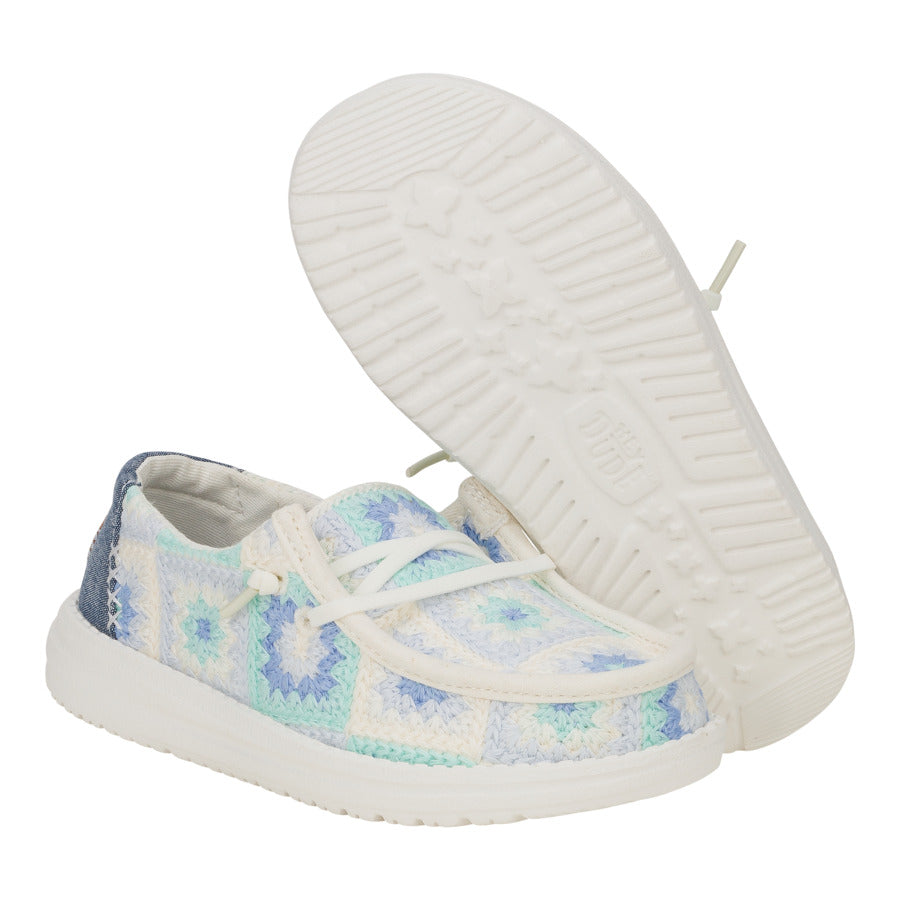 Kids Wendy Youth Cottage Crochet - Bay Blue/Multi | HEYDUDE