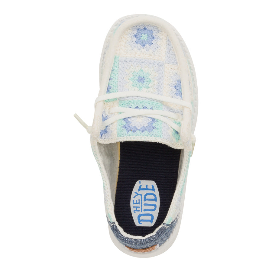 Kids Wendy Youth Cottage Crochet - Bay Blue/Multi | HEYDUDE