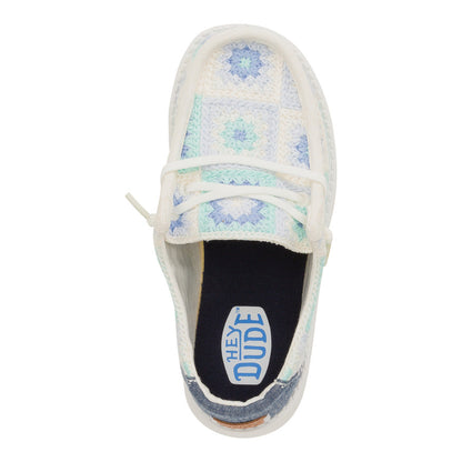 Kids Wendy Youth Cottage Crochet - Bay Blue/Multi | HEYDUDE