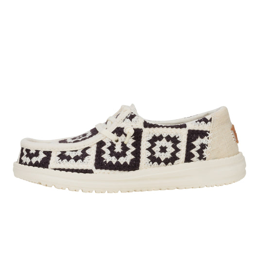 Kids Wendy Youth Cottage Crochet - Black/Multi | HEYDUDE