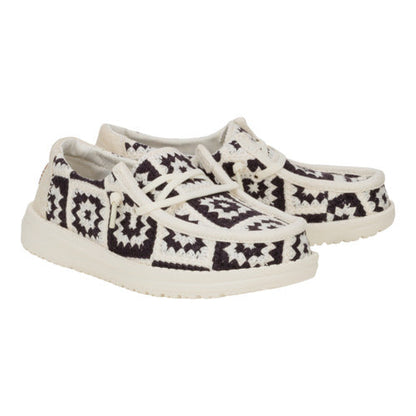 Kids Wendy Youth Cottage Crochet - Black/Multi | HEYDUDE
