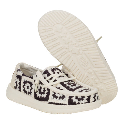 Kids Wendy Youth Cottage Crochet - Black/Multi | HEYDUDE