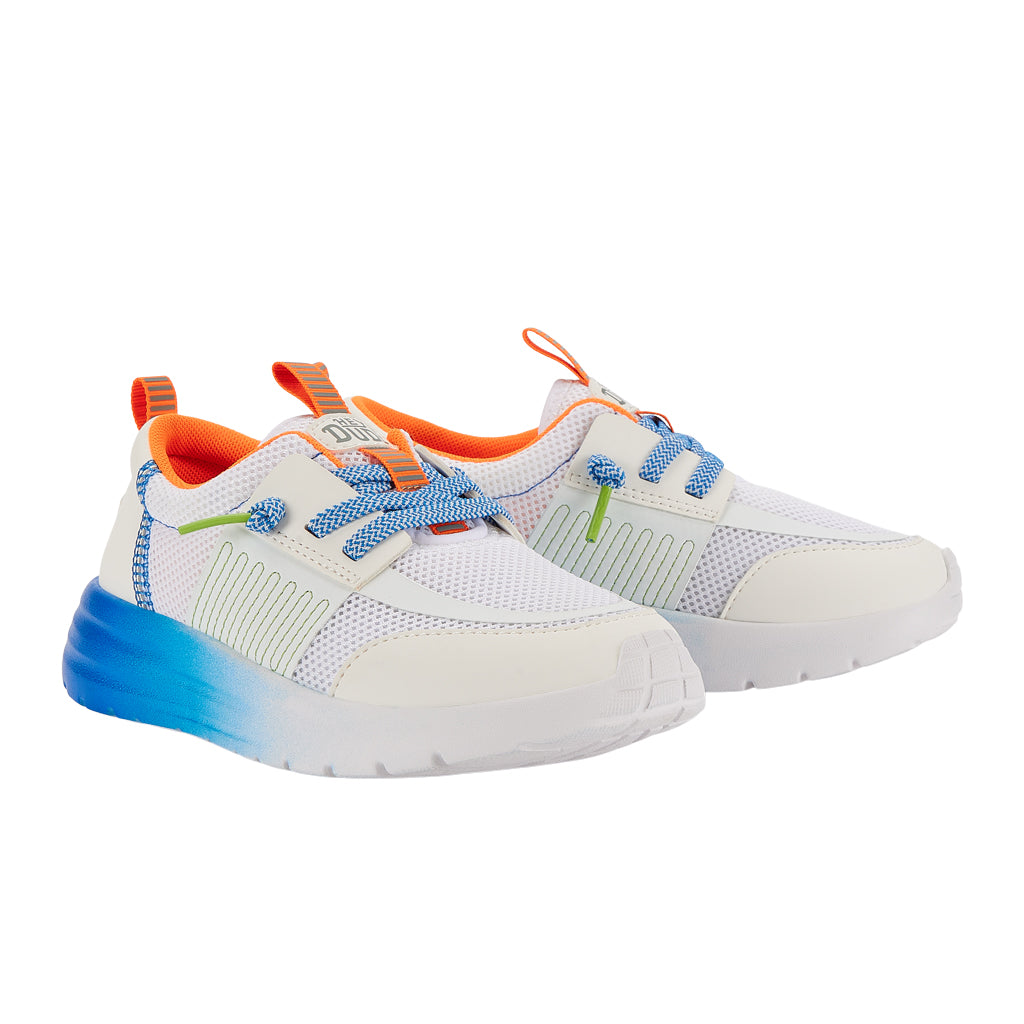 Kids Sirocco Play Youth Sport Block - White/Blue | HEYDUDE