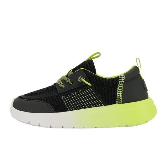 Kids Sirocco Play Youth Sport Block - Black/Lime Punch | HEYDUDE