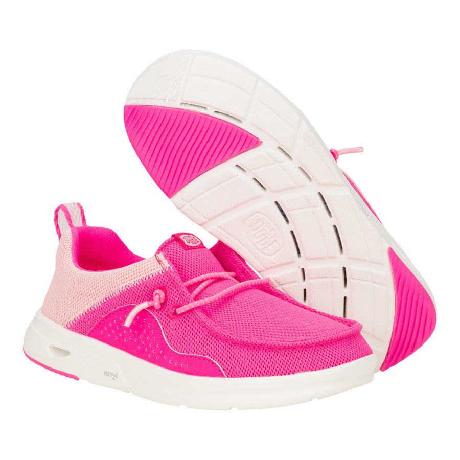 Kids Wally Youth Hey2O Classic - Pink Glo/Light Pink | HEYDUDE