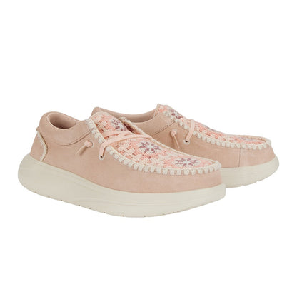 Women Wendy Comf Suede Crochet - Pale Pink/Multi | HEYDUDE