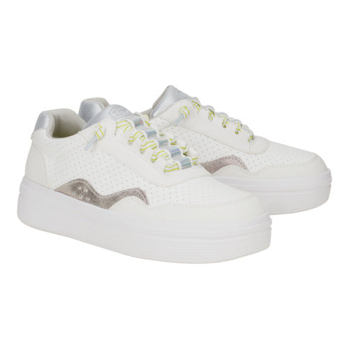 Women Hudson Lift Sport Shimmer - White/Dawn Blue | HEYDUDE