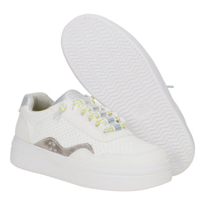 Women Hudson Lift Sport Shimmer - White/Dawn Blue | HEYDUDE