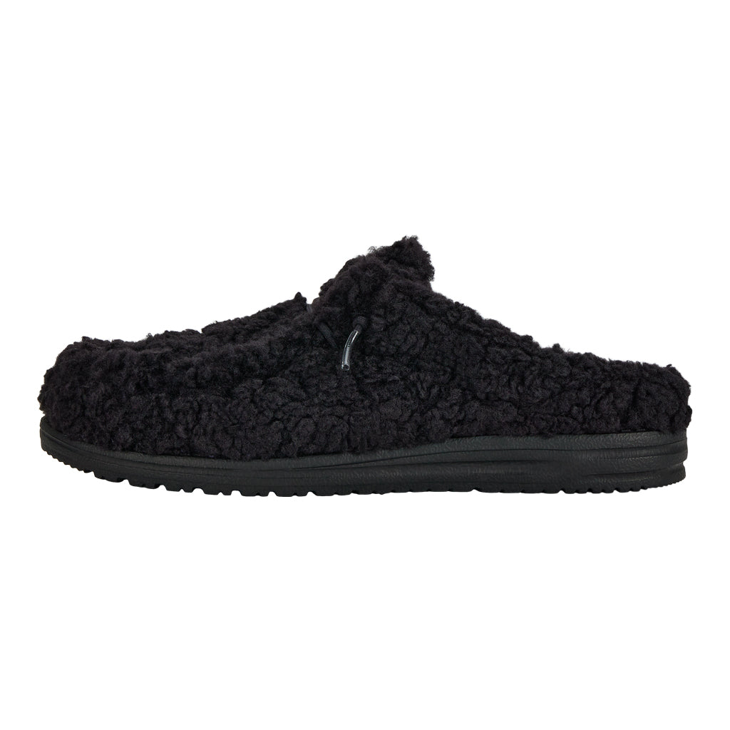 Men Wally Slipper - Cozy Black/Black | HEYDUDE