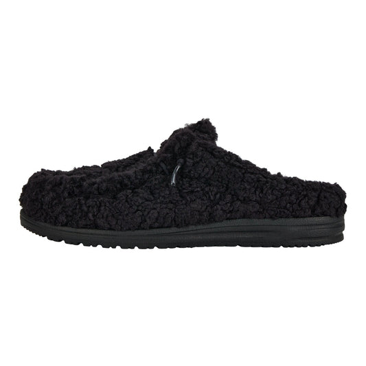 Men Wally Slipper - Cozy Black/Black | HEYDUDE