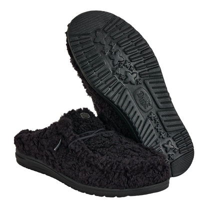 Men Wally Slipper - Cozy Black/Black | HEYDUDE