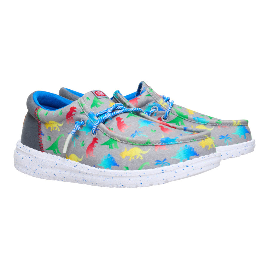 Kids Wally Funk Youth Dinomite - Dino Grey/Multi | HEYDUDE