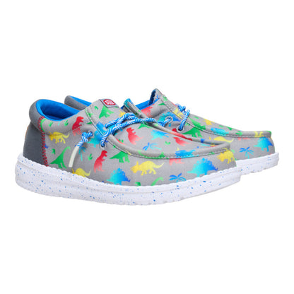 Kids Wally Funk Youth Dinomite - Dino Grey/Multi | HEYDUDE