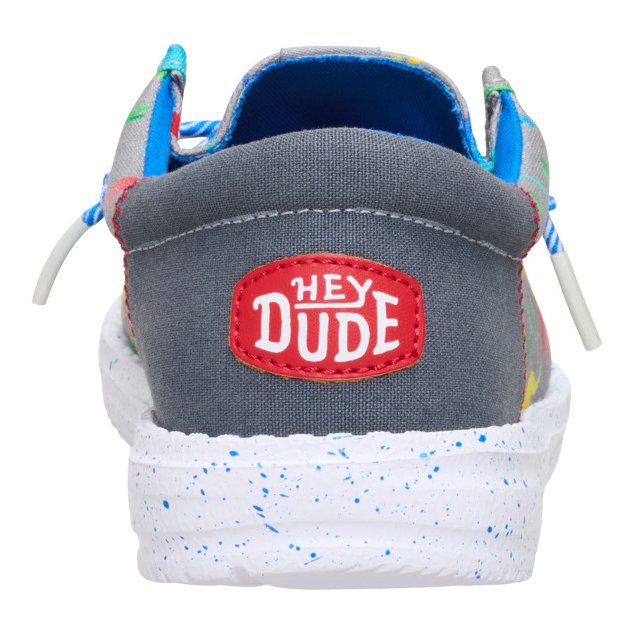 Kids Wally Funk Youth Dinomite - Dino Grey/Multi | HEYDUDE