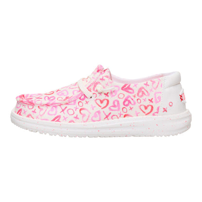 Kids Wendy Youth Galentines Day - Pink/White | HEYDUDE