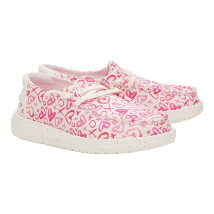 Kids Wendy Youth Galentines Day - Pink/White | HEYDUDE