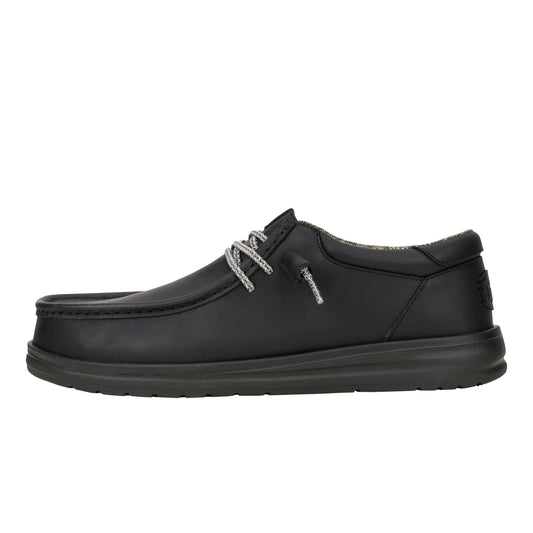 Men Paul Leather - Black | HEYDUDE