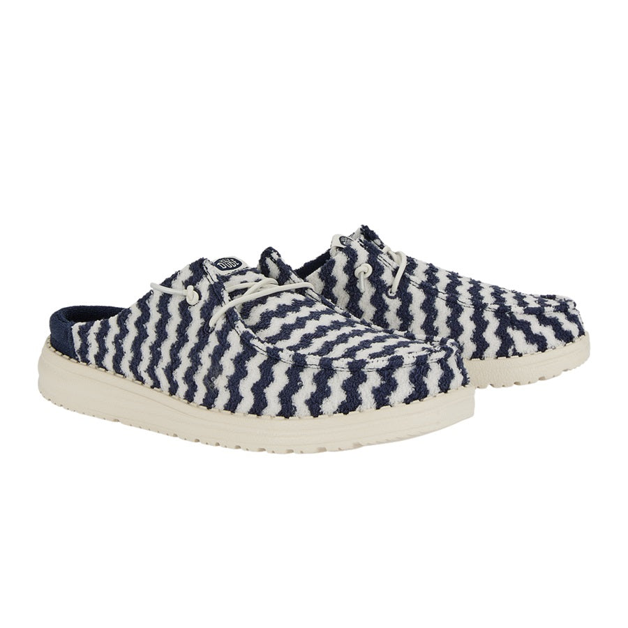 Women Wendy Slip Terry Stripe - Navy Blazer/Egret | HEYDUDE