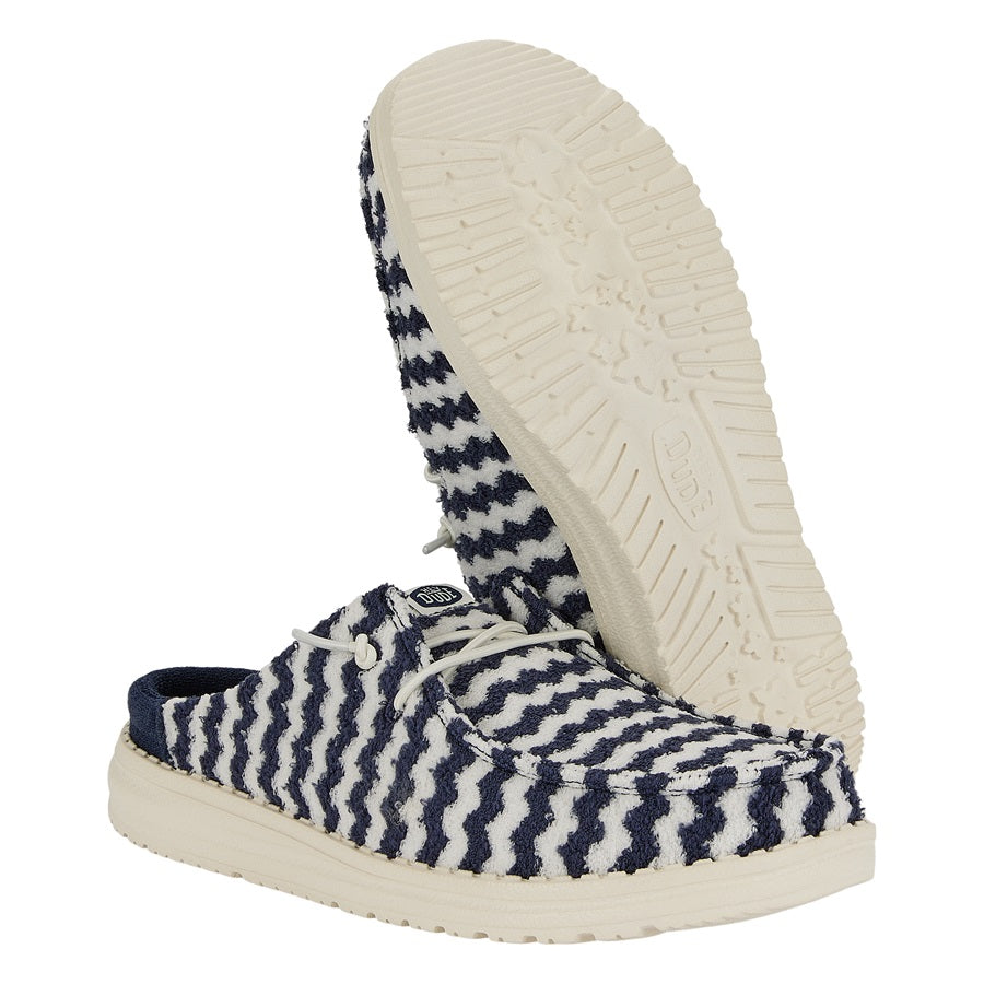 Women Wendy Slip Terry Stripe - Navy Blazer/Egret | HEYDUDE