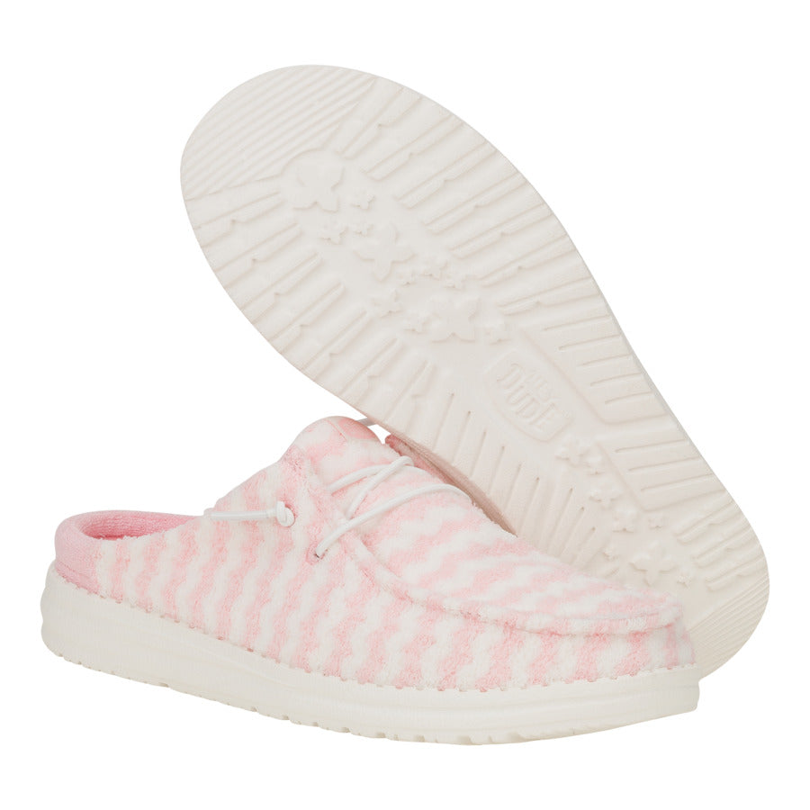 Women Wendy Slip Terry Stripe - Stripe Pink/White | HEYDUDE