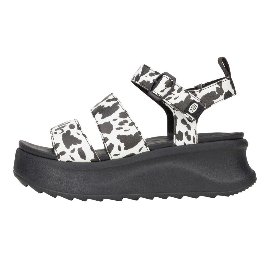 Women Delray Buckle Animal - Black/White | HEYDUDE