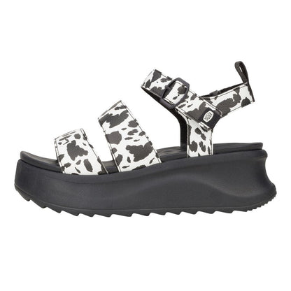 Women Delray Buckle Animal - Black/White | HEYDUDE