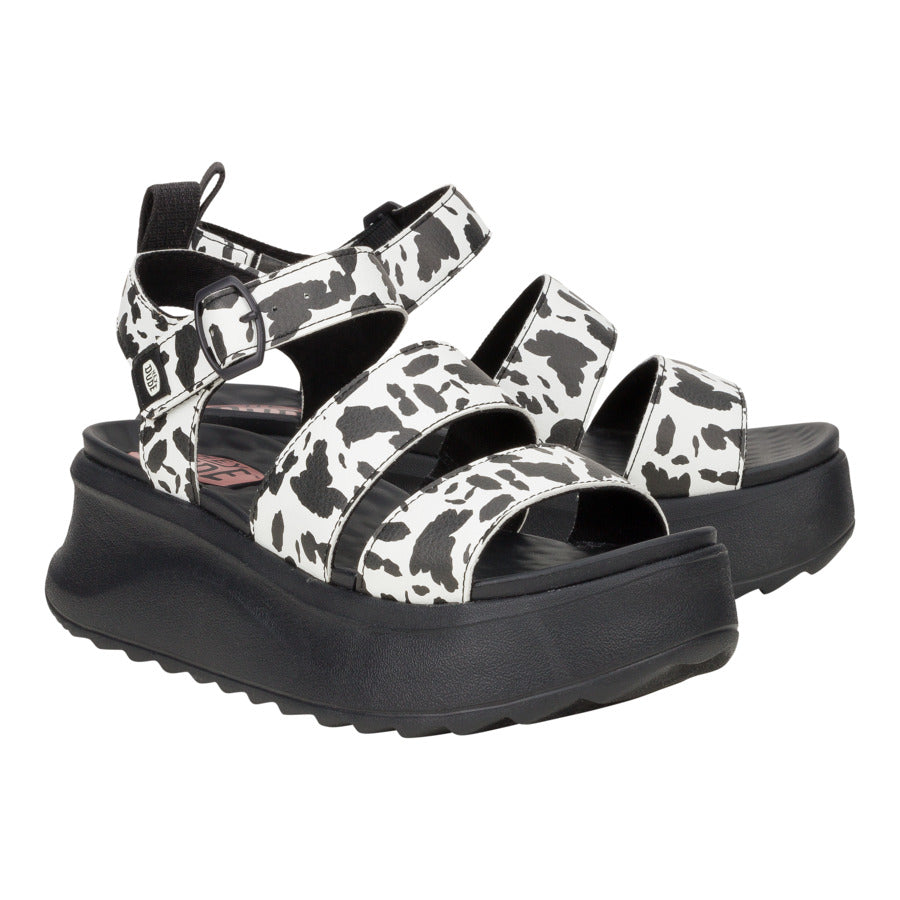 Women Delray Buckle Animal - Black/White | HEYDUDE