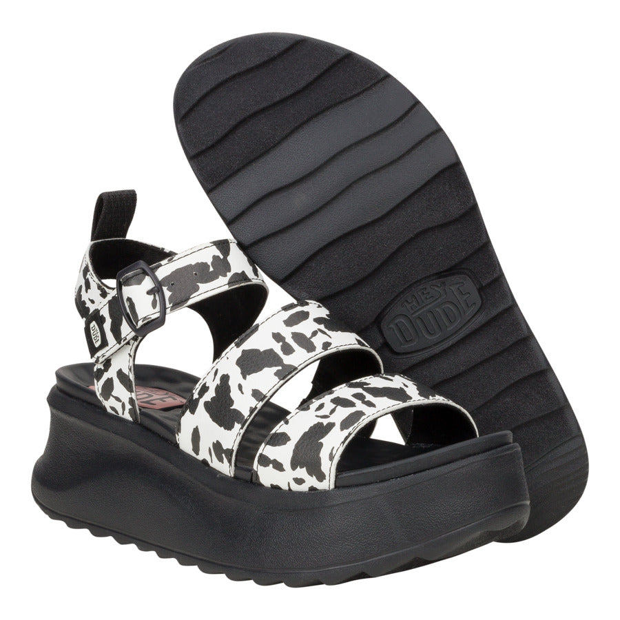 Women Delray Buckle Animal - Black/White | HEYDUDE