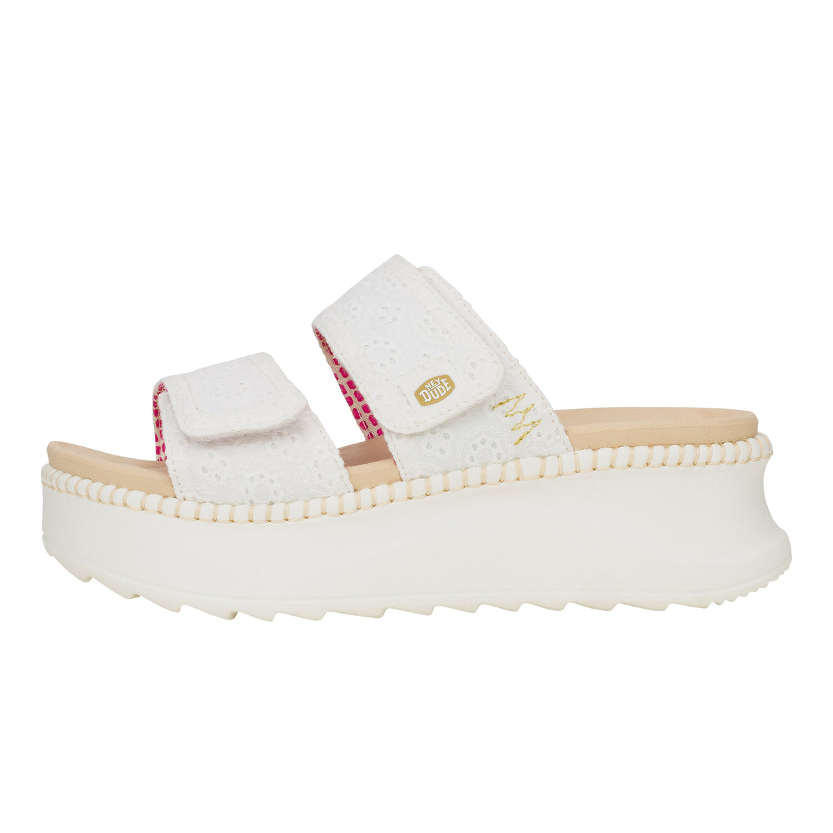 Women Delray Slide Eyelet - White | HEYDUDE