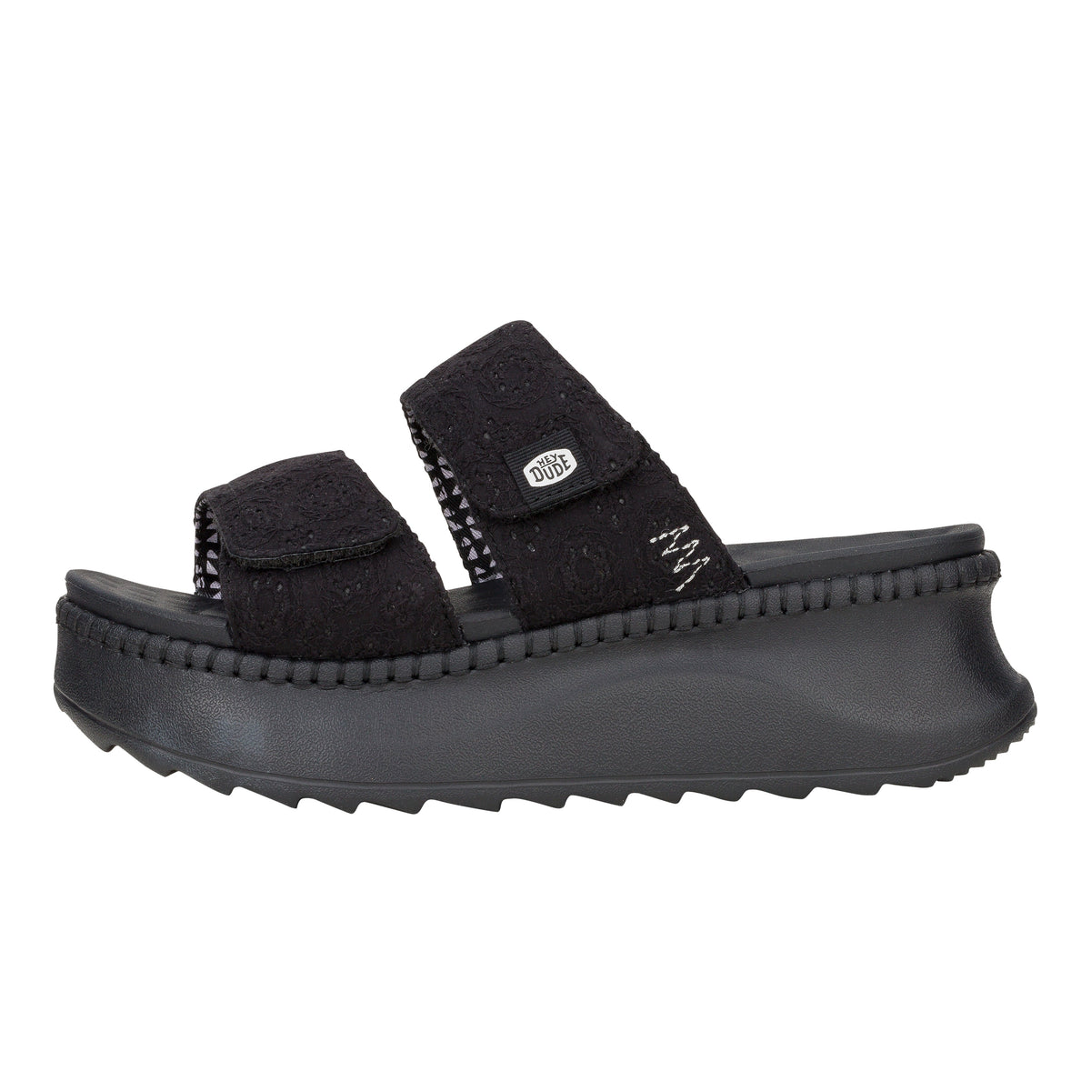 Women Delray Slide Eyelet - Black | HEYDUDE