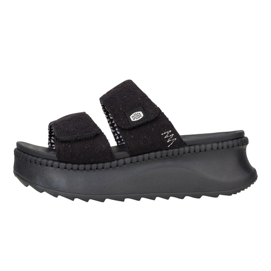 Women Delray Slide Eyelet - Black | HEYDUDE